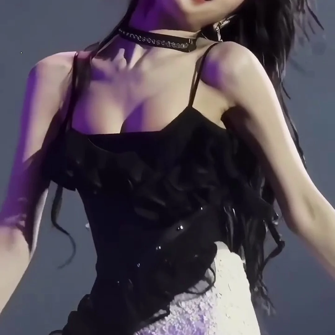 BABYMONSTER Ahyeon Stuns in Black Rose Lingerie! Perfect Curves and Killer Legs!