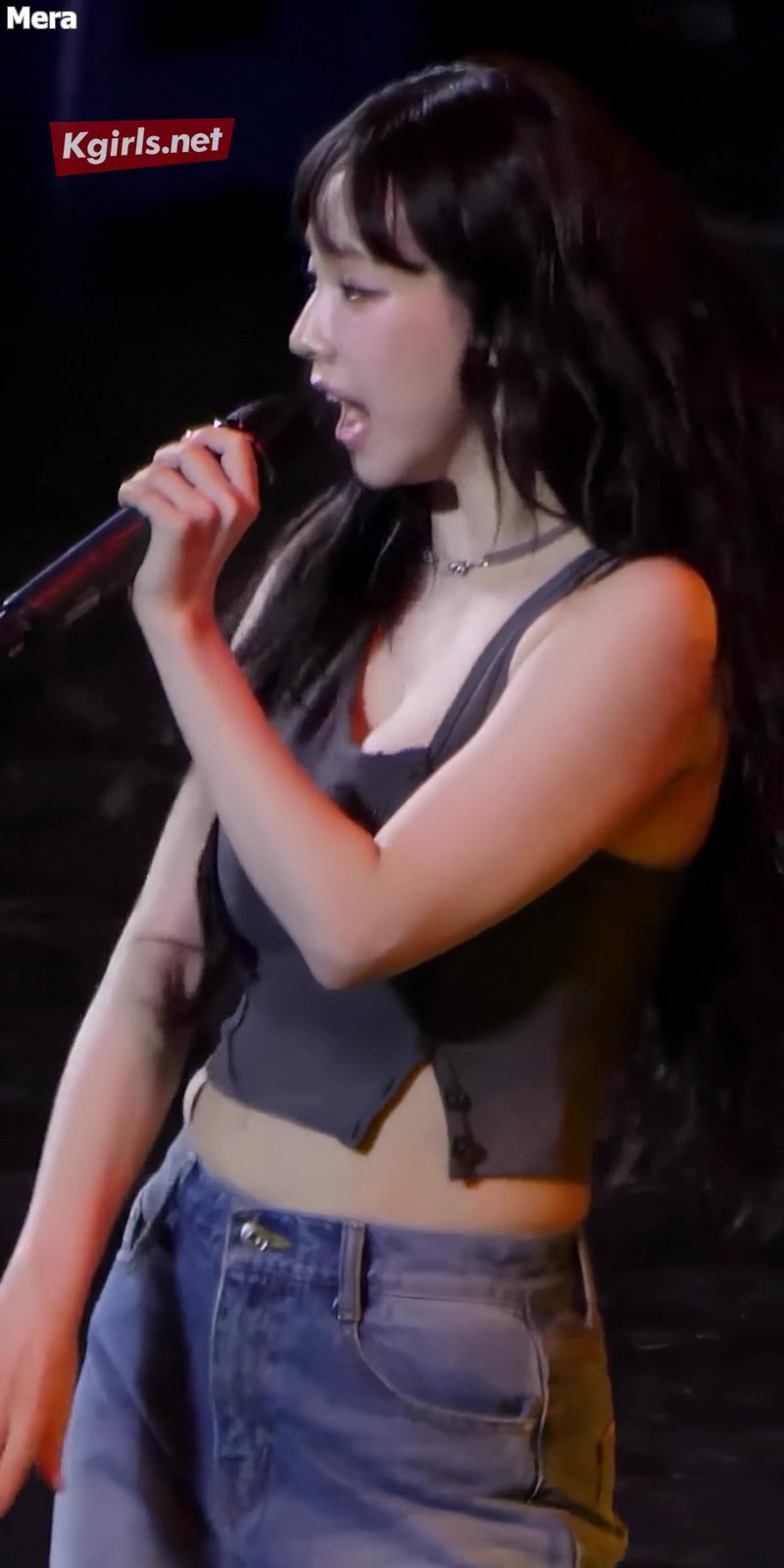 에스파 카리나 광운대 축제 숙여주는 회색 골지나시 알가슴골 출렁임