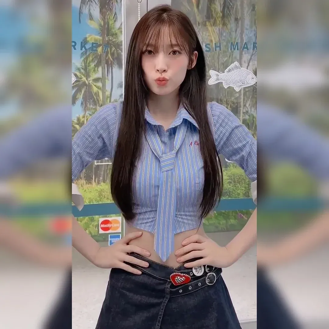 Arin Rocks a Crop Top with Stripes, Showing Off Her Stunning Figure