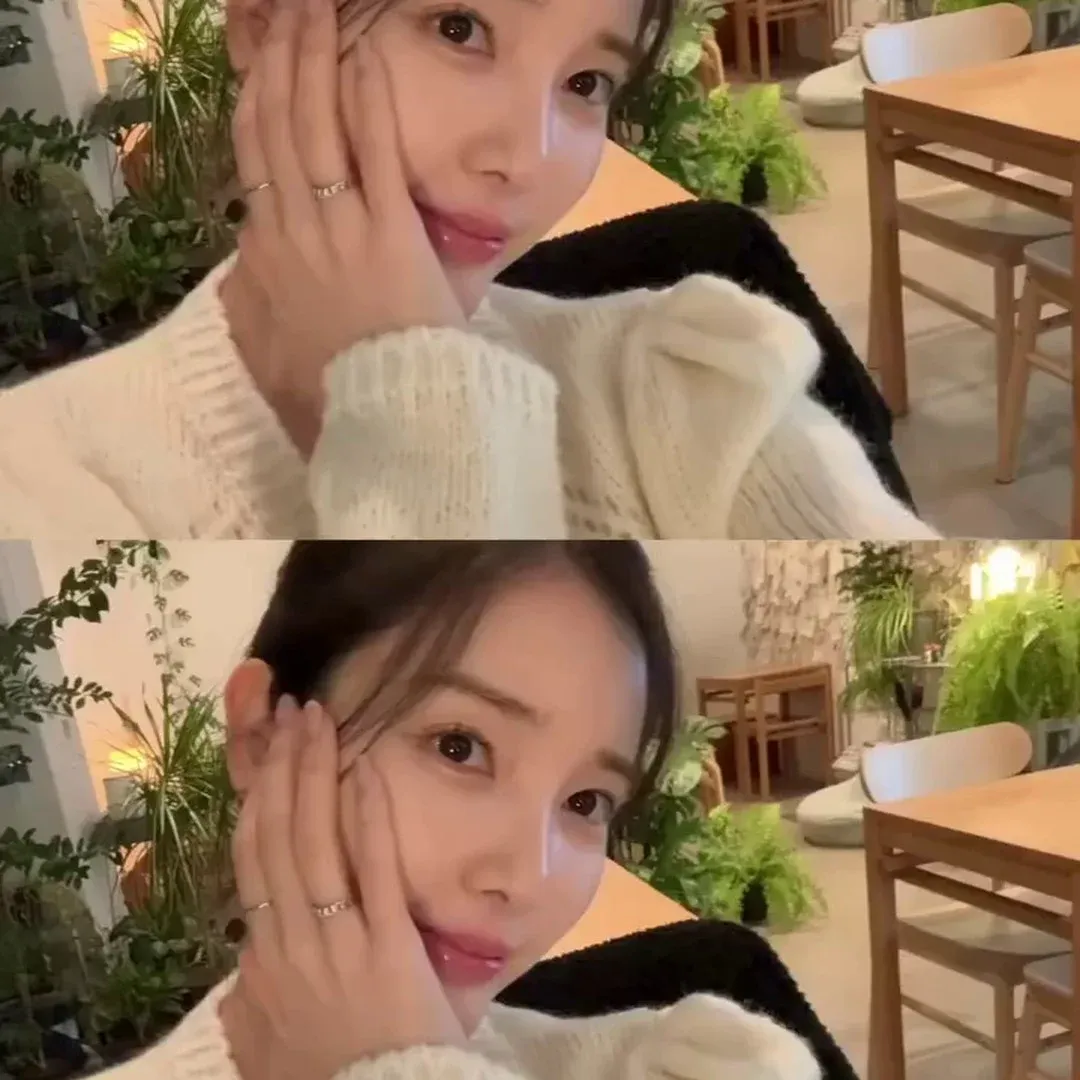 Chaekyung Sips Lemon Tea, Cardigan Almost Bursting with Curves