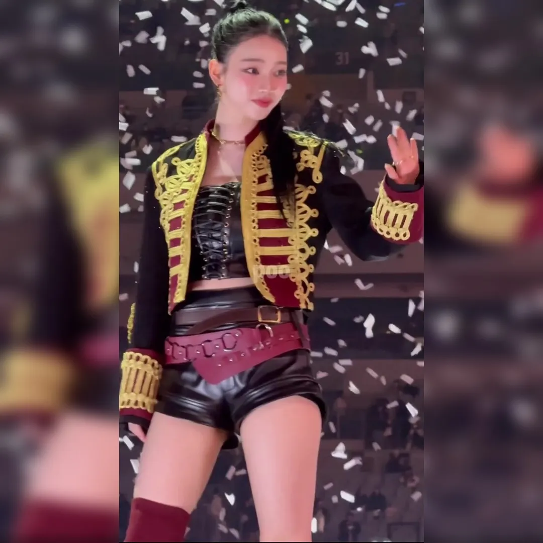 Karina Slays in Cheerleader Outfit: Ponytail, Leather Hotpants, and Stunning Legs! Visual Shock Alert!