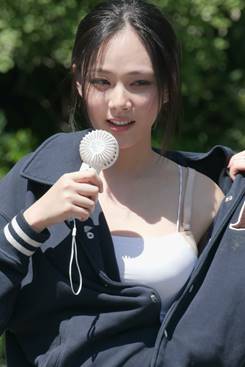 BIBI fan meeting GIF in a relaxed outfit