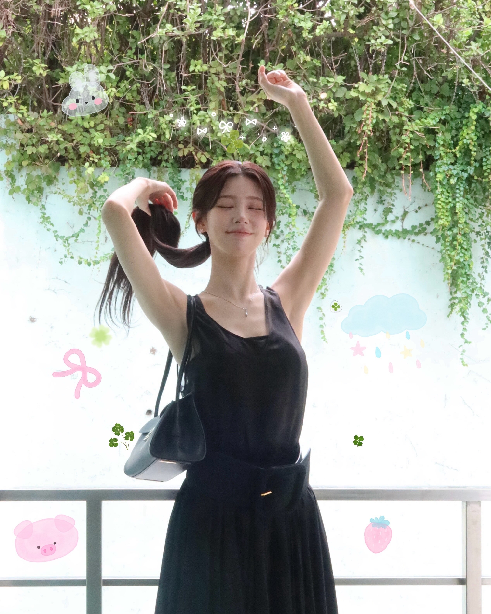 Pure Ponytail Miyeon Black Sleeveless Dress Armpit Pheromones
