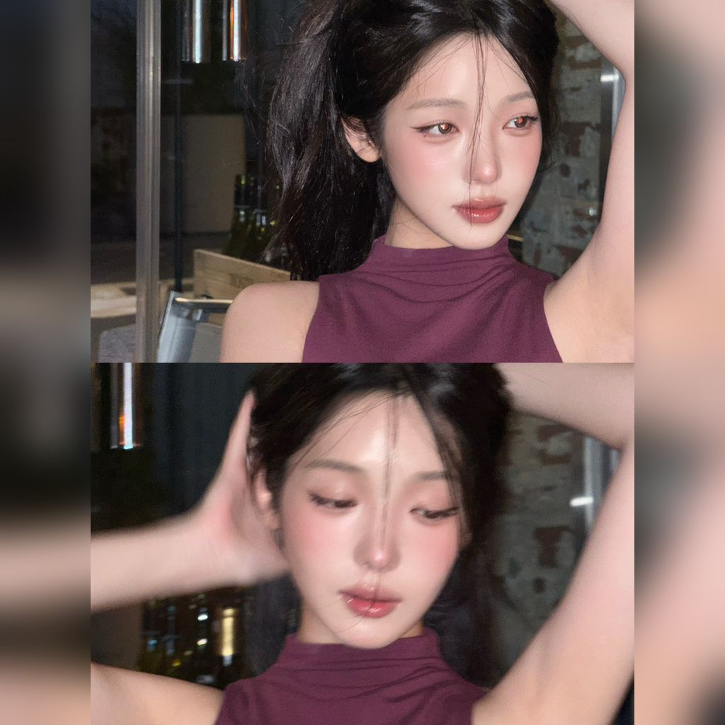 Former fromis_9 Noh Ji-sun’s heavy, deep purple sleeveless underarm pheromones