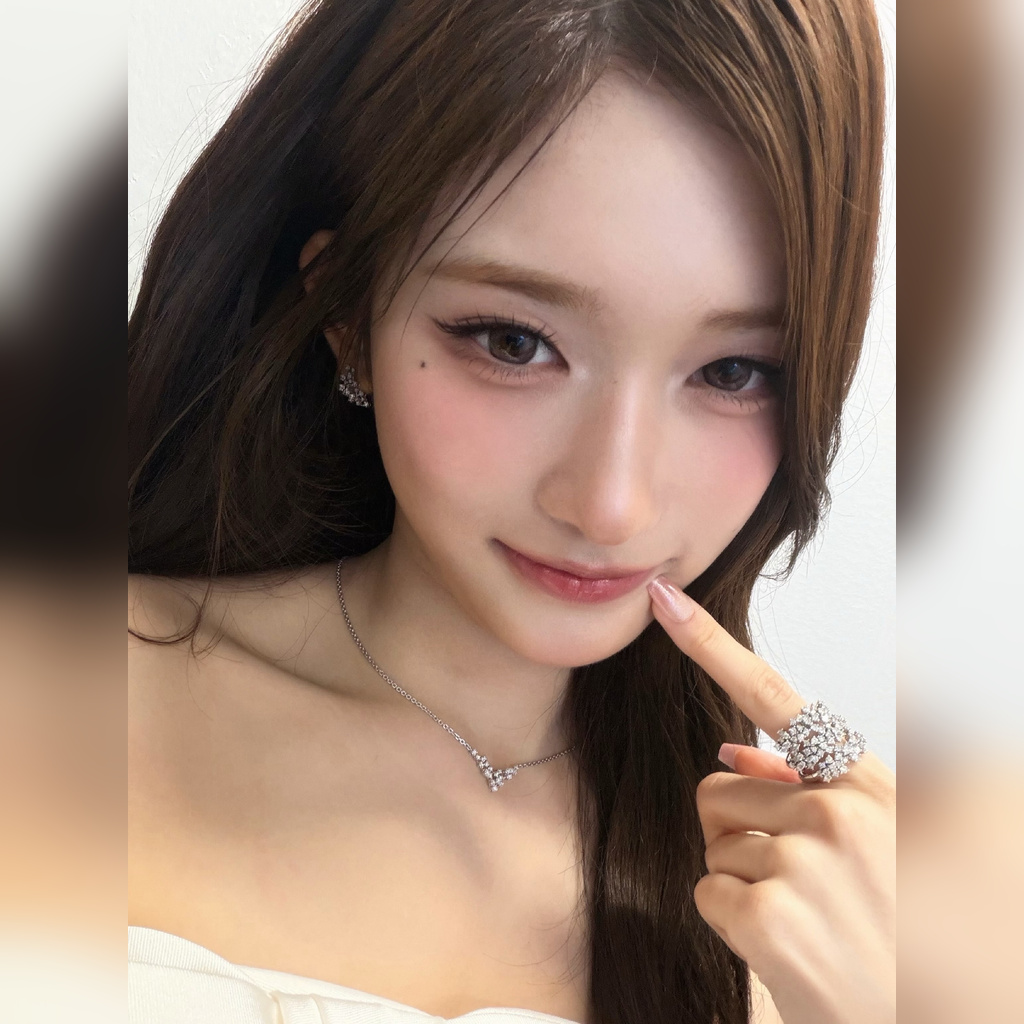 Lee Seo Teasing Thighs While Sitting Crouched in the Hallway Wearing a White Mini Dress