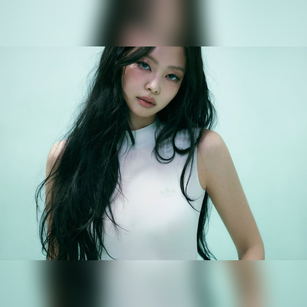 Jennie Adidas Originals Photo Shoot White One-Piece Swimsuit S-Line Figure