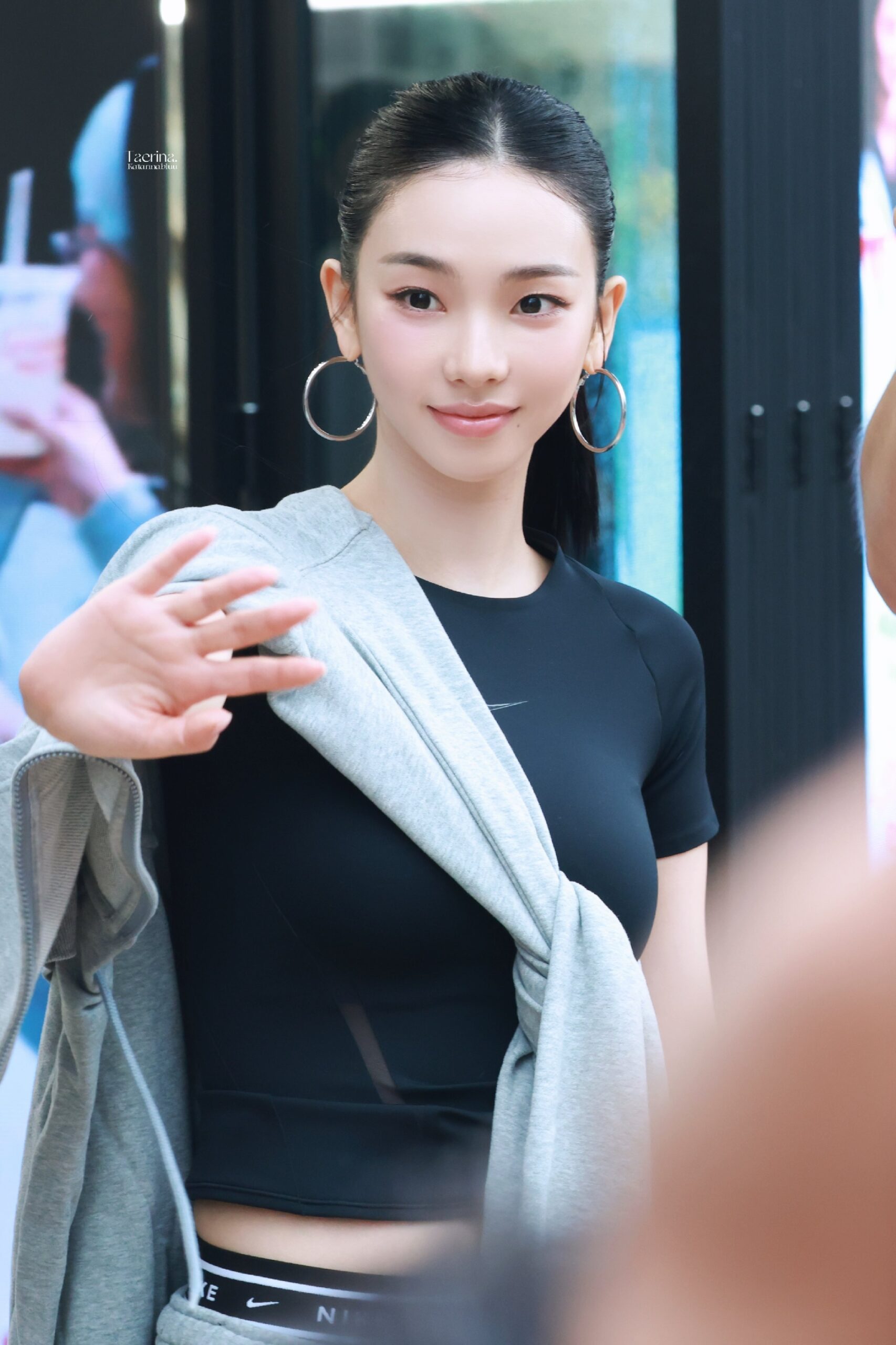 Black & White Karina Nike Pop-up + Converse Photoshoot Site: Powerful Chest Volume