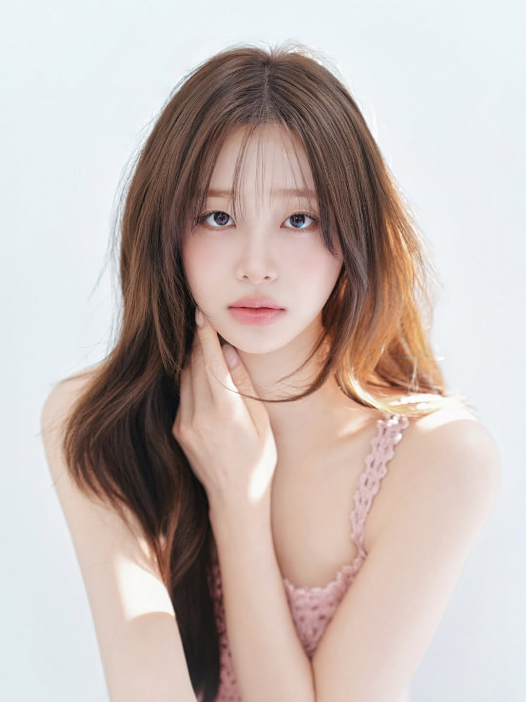 요즘 섹시해진 츄...핑크색 니트 나시 겨드랑이 페로몬