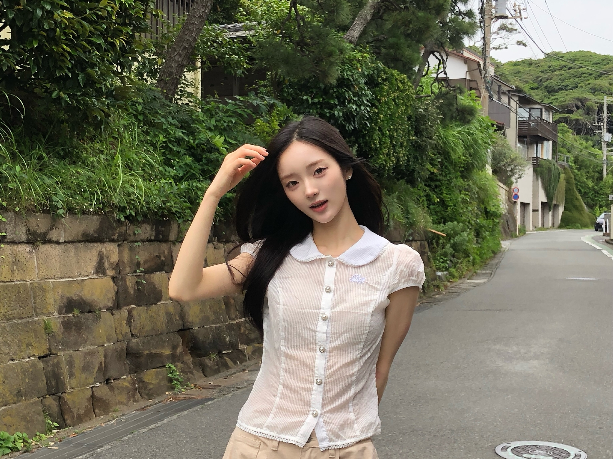 ICHILIN イージーゴー 日本旅行 ラブリーなホワイトのシアー彼女ルック - インスタ