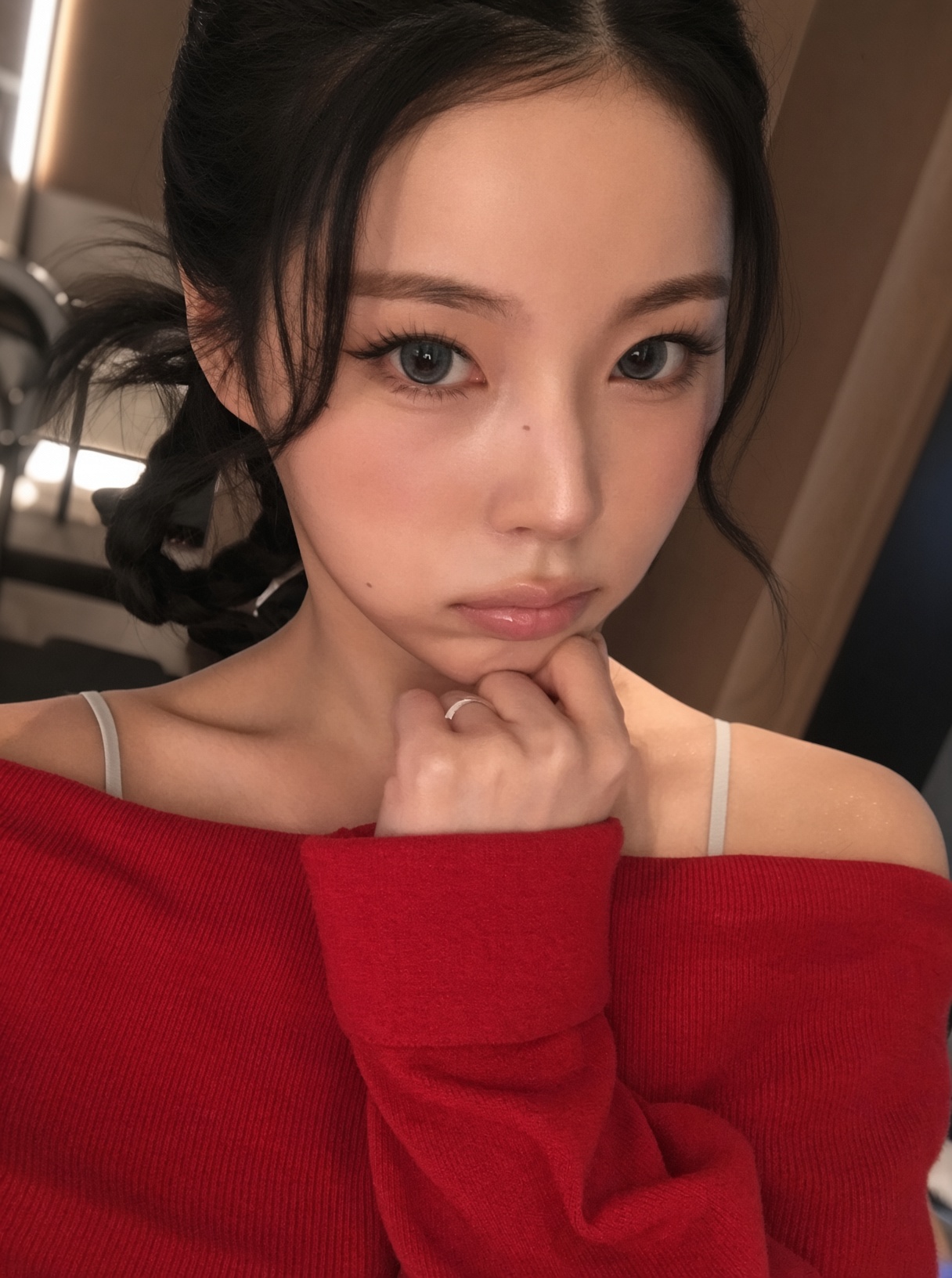 엔믹스 규진 눈정화 셀카