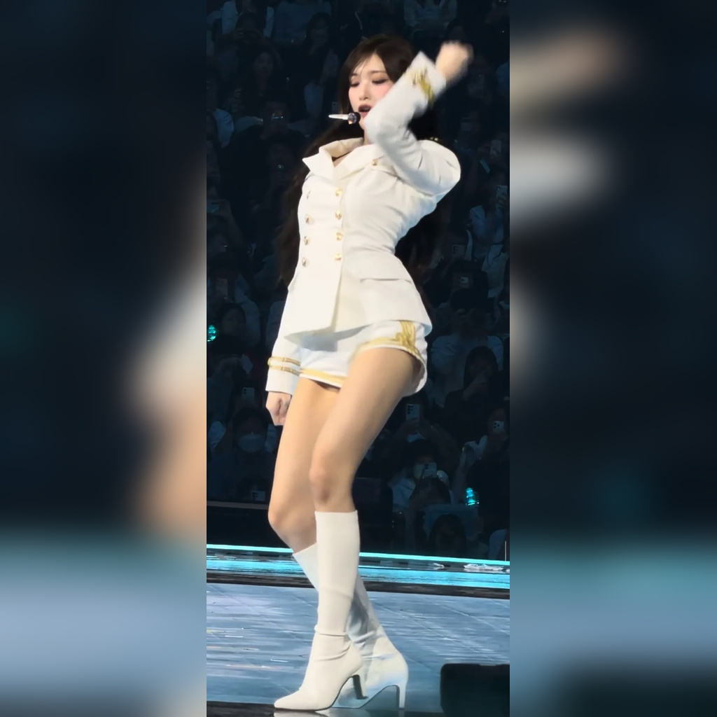 아이브 이서 소원말 제복 핫팬츠 틈새 떨리는 내전근 허벅지