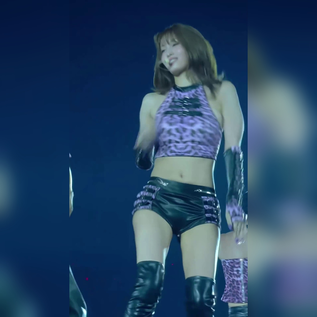 Momo Purple Leopard Print Halter Neck Showing Subtle Side Views, Back View and Lower Thigh Exposure #2
